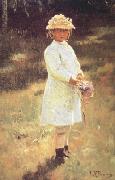 Ilya Repin Girl with a Bouquet (Vera,the Artist's Daughter) (nn02) china oil painting artist